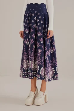  DARK BLUE AINIKA MARTINA MIDI SKIRT