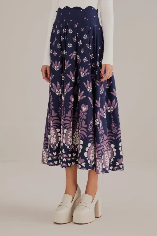  DARK BLUE AINIKA MARTINA MIDI SKIRT
