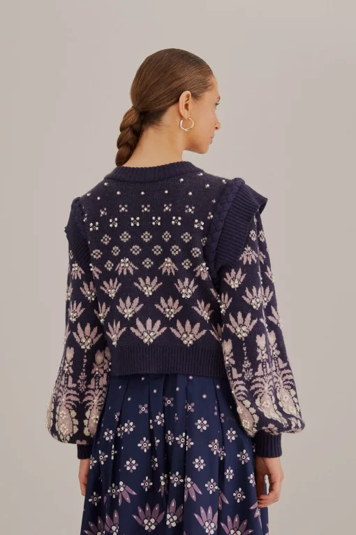  DARK BLUE AINIKA MARTINA KNIT SWEATER