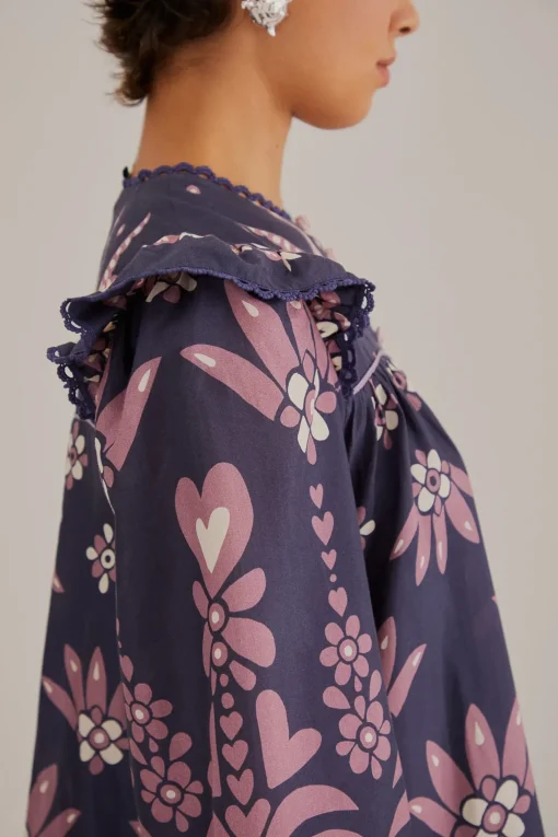  DARK BLUE AINIKA MARTINA LONG SLEEVE MINI DRESS