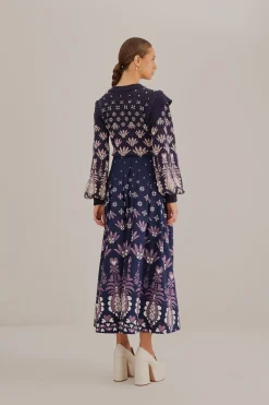 DARK BLUE AINIKA MARTINA MIDI SKIRT
