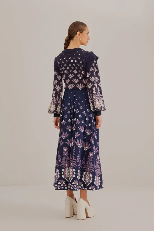 DARK BLUE AINIKA MARTINA MIDI SKIRT