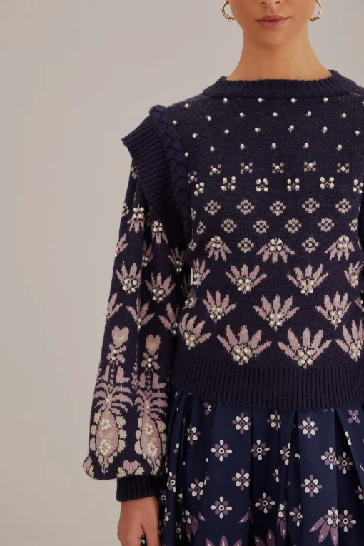  DARK BLUE AINIKA MARTINA KNIT SWEATER