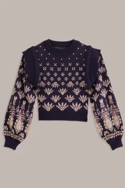  DARK BLUE AINIKA MARTINA KNIT SWEATER