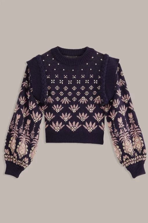  DARK BLUE AINIKA MARTINA KNIT SWEATER