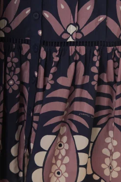  DARK BLUE AINIKA MARTINA LONG SLEEVE MIDI DRESS