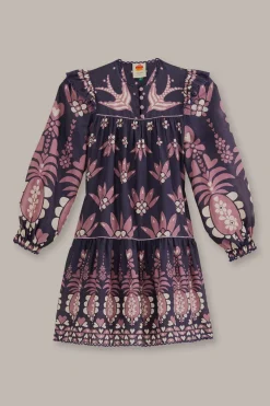  DARK BLUE AINIKA MARTINA LONG SLEEVE MINI DRESS