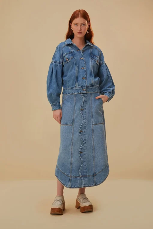  DENIM WAVE SKIRT
