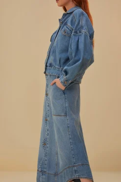  DENIM WAVE SKIRT