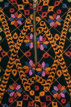  EMBROIDERED CORDUROY MINI SKIRT