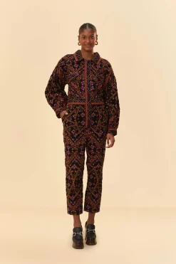  EMBROIDERED LONG SLEEVE JUMPSUIT