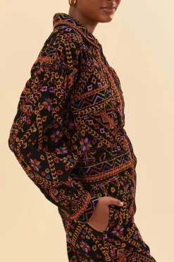  EMBROIDERED LONG SLEEVE JUMPSUIT