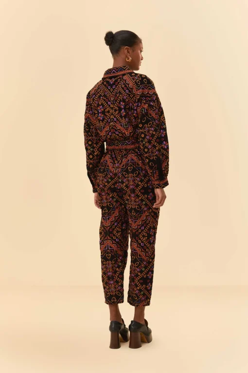  EMBROIDERED LONG SLEEVE JUMPSUIT