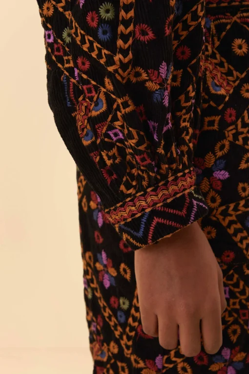  EMBROIDERED LONG SLEEVE JUMPSUIT