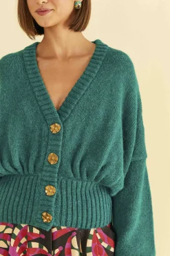  EMERALD BUBBLE KNIT CARDIGAN