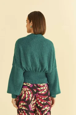  EMERALD BUBBLE KNIT CARDIGAN