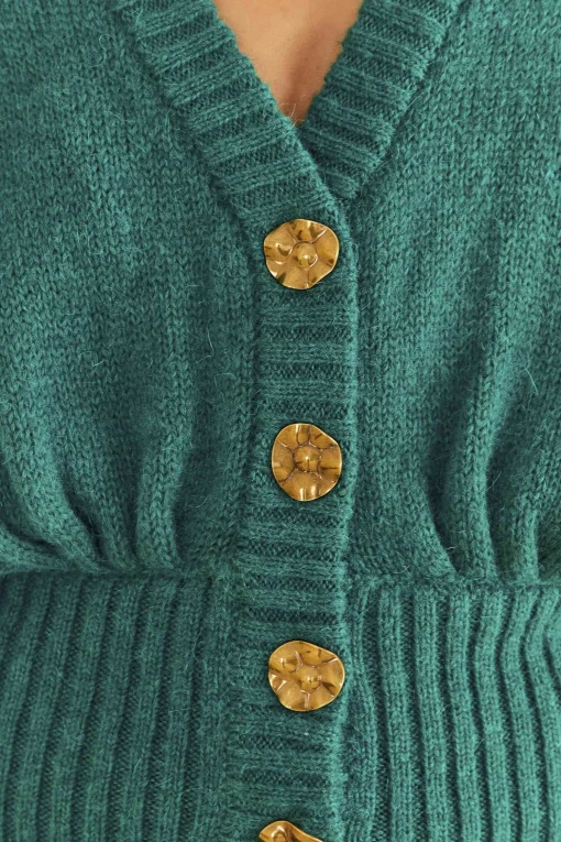  EMERALD BUBBLE KNIT CARDIGAN