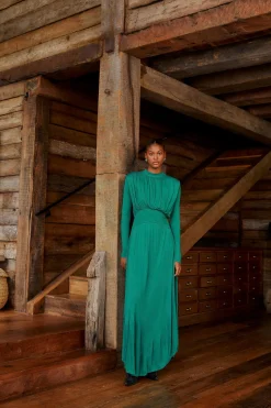  EMERALD HIGH NECK MAXI DRESS