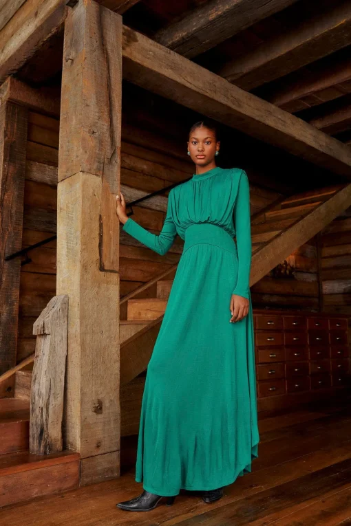  EMERALD HIGH NECK MAXI DRESS