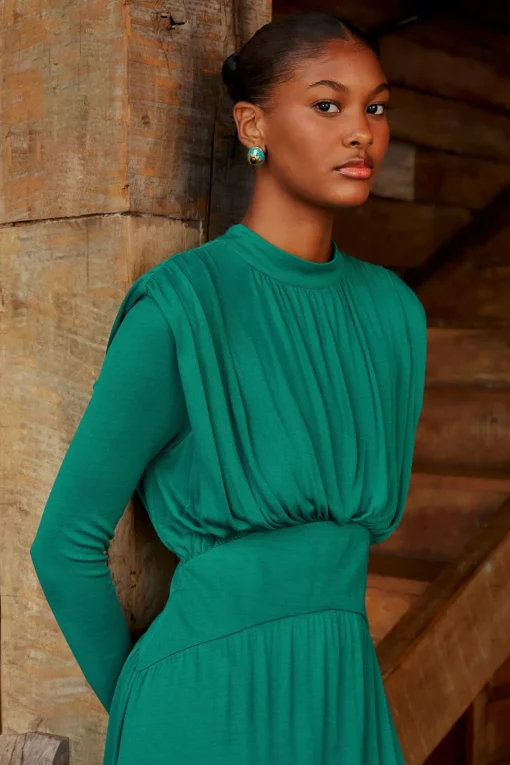  EMERALD HIGH NECK MAXI DRESS