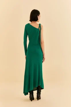  EMERALD ONE SHOULDER MIDI DRESS