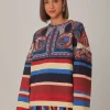  ENERGY SCARF MIXED PRINT SWEATSHIRT