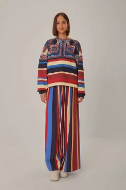  ENERGY SCARF MIXED PRINT SWEATSHIRT
