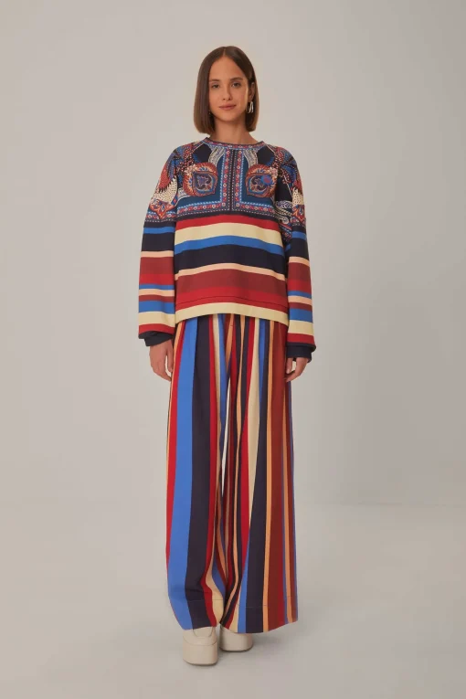  ENERGY SCARF MIXED PRINT SWEATSHIRT