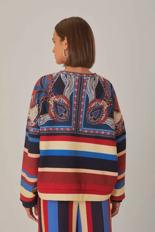  ENERGY SCARF MIXED PRINT SWEATSHIRT