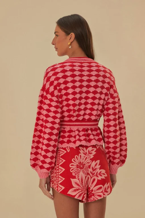  FAN STITCH CROCHET CARDIGAN