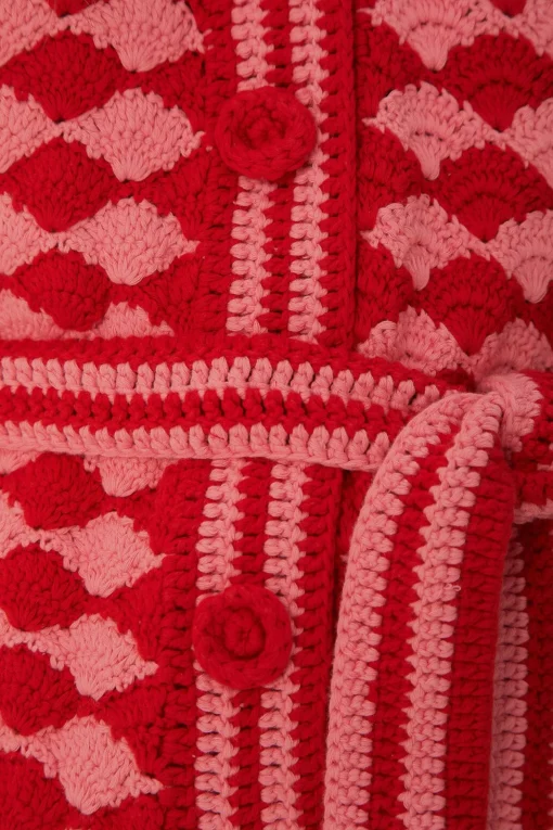  FAN STITCH CROCHET CARDIGAN