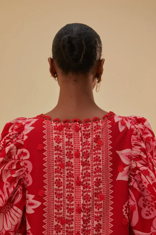  FLORA TAPESTRY RED BLOUSE