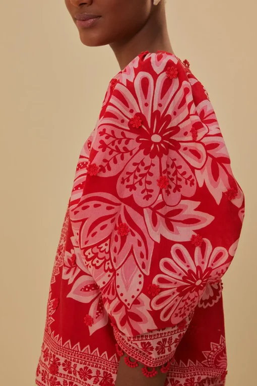  FLORA TAPESTRY RED BLOUSE