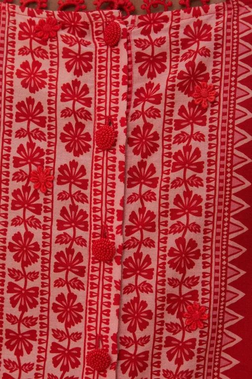  FLORA TAPESTRY RED BLOUSE