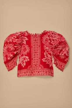  FLORA TAPESTRY RED BLOUSE