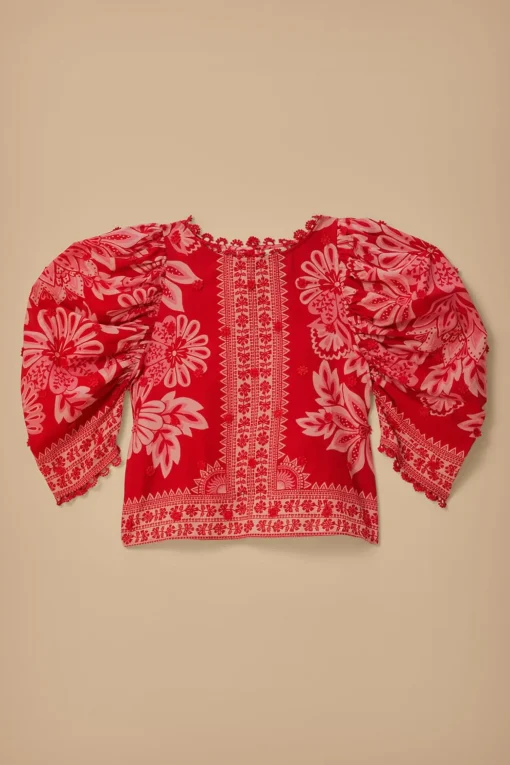  FLORA TAPESTRY RED BLOUSE