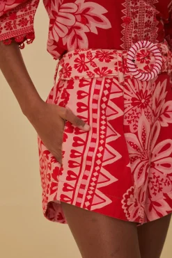  FLORA TAPESTRY RED SHORTS