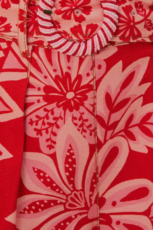  FLORA TAPESTRY RED SHORTS