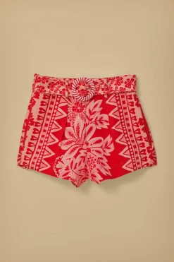  FLORA TAPESTRY RED SHORTS