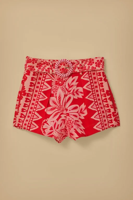  FLORA TAPESTRY RED SHORTS