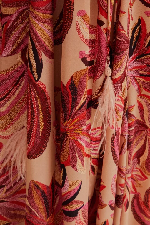  FLORAL TAPESTRY V NECK MAXI DRESS