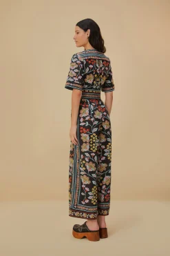  FLOWERY BLACK JUMPSUIT