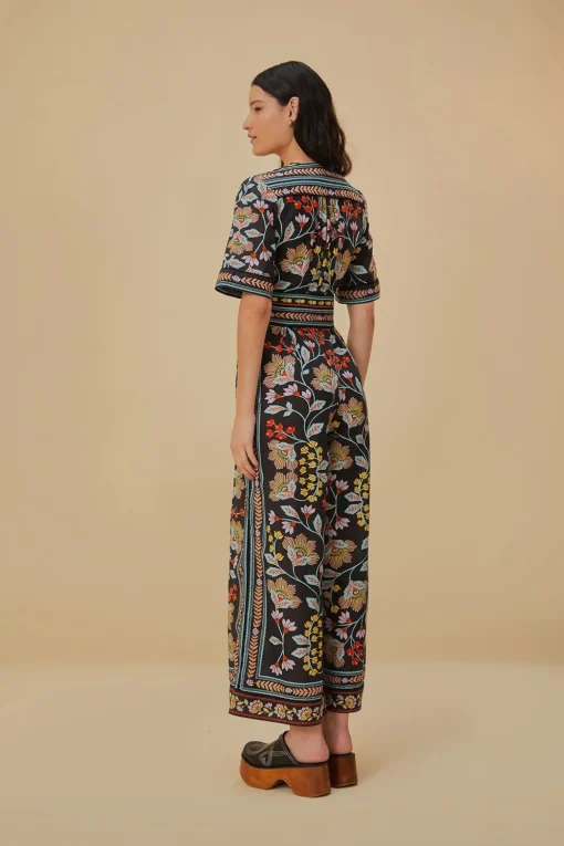 FLOWERY BLACK JUMPSUIT