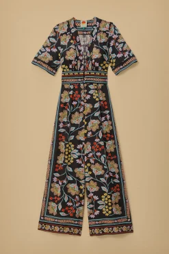  FLOWERY BLACK JUMPSUIT