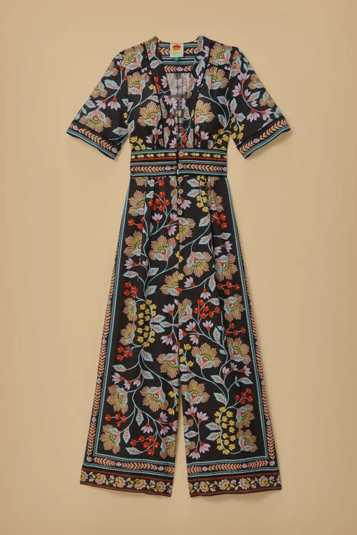  FLOWERY BLACK JUMPSUIT