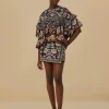  FLOWERY BLACK MINI SKIRT