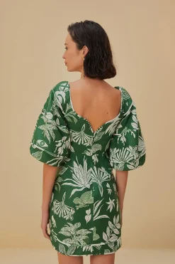  FOREST SOUL GREEN SHORT SLEEVE MINI DRESS