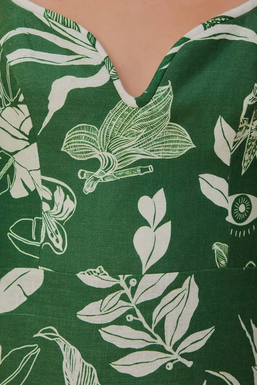 FOREST SOUL GREEN SHORT SLEEVE MINI DRESS