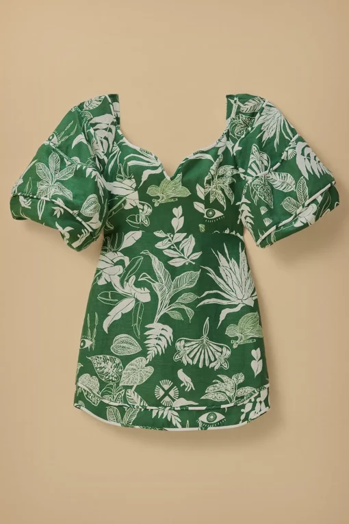  FOREST SOUL GREEN SHORT SLEEVE MINI DRESS