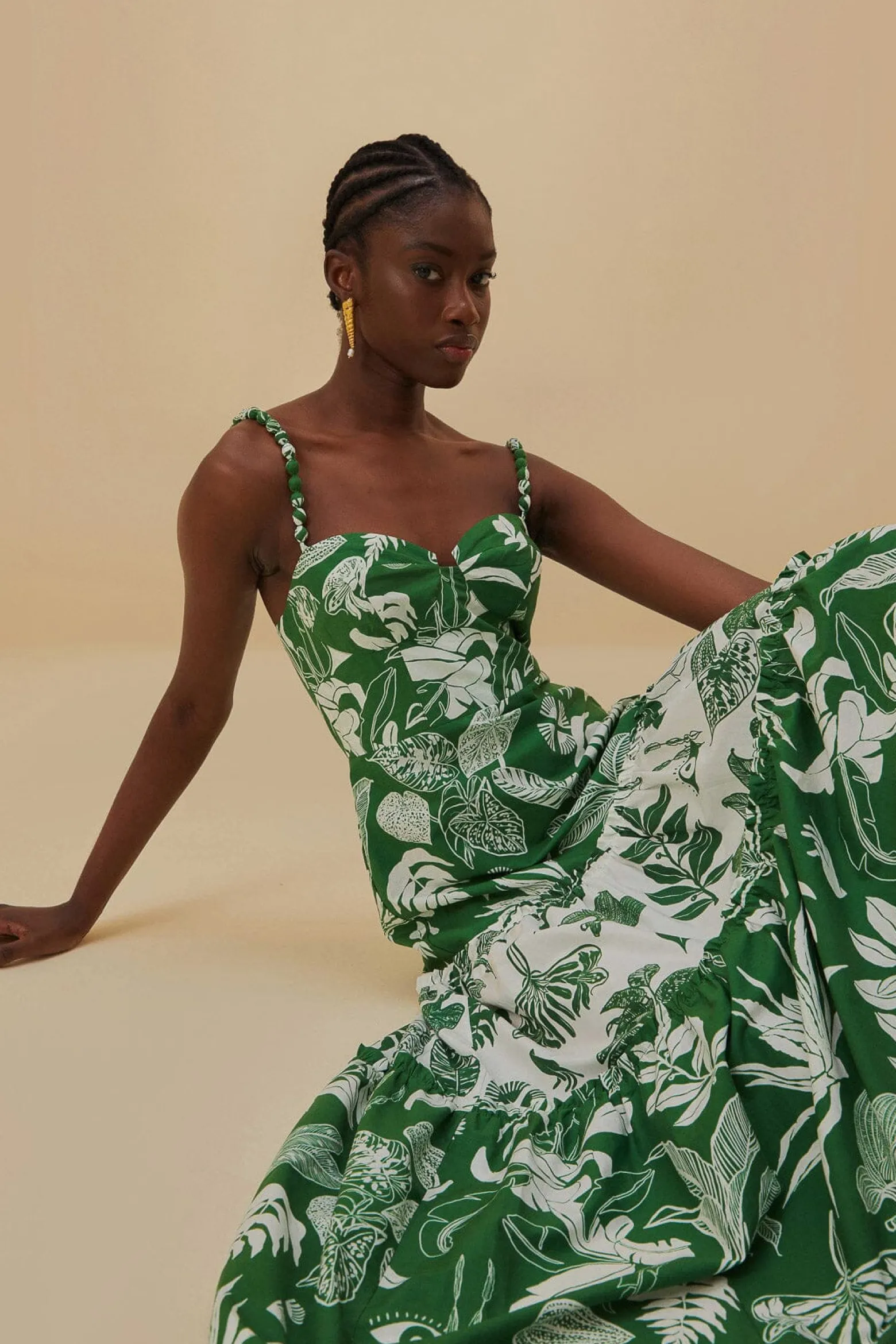 FOREST SOUL MIX MIDI DRESS